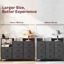 HOMCOM Fabric Chest of Drawers Bedroom with Charging Station, Dresser with 8 Fabric Drawers and Steel Frame for Living Room, Rustic Brown and Black image 6