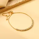 Square Tennis Bracelet with 17 CZ White Diamonds, 18K Gold PVD Stainless Steel Adjustable Drawstring Jewelry image 3