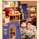 Robotime Rolife Leisure Time Tea DIY Dollhouse Kit 24.9x15.5x17.8cm 1PC,Home decoration, bookshelf decoration,Craft Gifts for Adults and Teens,Educational toys image 5