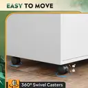 DEVAISE Rolling Container with 3 Drawers and Open Shelves, Mobile Filing Cabinet with Wheels, Printer Table for DIN A4/Legal/Letter, Lockable Cabinet for Office and Home Office, White image 5
