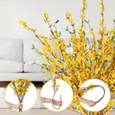 Yuejia 3PCS 3.28ft/1mArtificial Forsythia Stem Artificial Orchids Flowers Silk Forsythia Branches, Long Stem Flowers Yellow Winter Jasmine for Home Decor Indoor Floral Arrangements Wedding Farmhouse Cemetery image 5