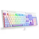 ET Clavier de jeu tri-mode 100 %, disposition QWERTY US, rétroéclairage RGB, touches macro personnalisables, 26 touches anti-ghosting, batterie 4000 mAh, claviers d’ordinateur au toucher onctueux image 1