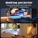 XBJ Mini projecteur d’extérieur portable intelligent et ultra-léger 1080P | Prise en charge du décodage 4K, fonctionne avec batterie externe (sans fil électrique), utilisation sans fil en extérieur sans restriction d’alimentation, 8000 lumens, audio Dolby Digital 8 W, format bouteille d’eau, pour le camping et le jardin image 4