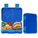Boîte à déjeuner bento 5 compartiments Meoky avec double fermoir - Bleu image 0