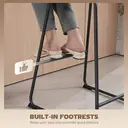 HOMCOM Modern Bar Stools Set of 2, PU Leather Upholstered Barstools, Counter Height Kitchen Chairs with Footrest for Breakfast Bars, Dining Room, Black image 5