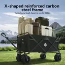 ochama Off-Road Tank Wheel Camping Wagon 150L Black Basic, 260kg Load Capacity, 300L Stackable Capacity, Dual Brake Explosion-Proof Wheels, Reinforced Carbon Steel Frame, Thickened PP Base Plate, For Camping, Picnics, Vending & Moving image 2