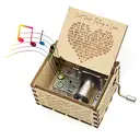 Alphynix 1pc "Can't Help Falling in Love" Music Box, Hand-Cranked Wooden Keepsake with Heart-shaped Lyrics Engraving and Floral Carvings, Vintage Musical Gift for Romantic Occasions image 1