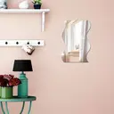 1pc PVC mirror with irregular wave acrylic decorative mirror, room decoration aesthetic mirror 20*30 cm image 4