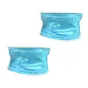 JU7CER 2-piece iridescent fishtail ribbon set [Ice Blue] 4.5cm x 9m bow-tie wave-patterned sheer ribbon Solid-colour silk ribbon floral packaging material image 2