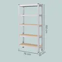 SONGMICSHOME  5-Laags Stellingkasten Set van 2, Stalen Opbergrek voor Garage, Schuur, 30 x 75 x 150 cm, Zilver image 2