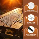 Huacan Filet de barbecue en acier inoxydable, pliable, démontable, outil de barbecue portable, 1 pièce image 2