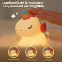 VIVREAL Einhorn‑Nachtlicht für Kinder, niedlich, aus Silikon, dimmbar, LED, Squishy‑Material, wiederaufladbar, Touch‑Lampe für Mädchen & Frauen, Geschenkidee für das Stillen, Schlafzimmerdeko, 1200 mAh, Neujahrsofferte, Top‑Geschenkideen image 2