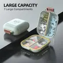 GAONLY Pilulier avec 7 compartiments et couvercle hermétique en matériau sans BPA - Vert image 5