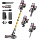 Uninell UV5 Aspirateur sans fil, 48000 Pa, 550 W, 65 min, écran tactile LED, anti-emmêlement, autoportant, rechargeable, pour poils d’animaux et tapis image 1