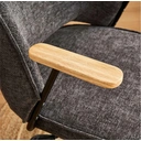 CLIPOP Home Office Chair Fabric, Ergonomic Computer Desk Chair, Swivel Chairs with Arms and Wheels, Padded Cushion Seat & Back Support for Study, Work Modern 0700 deep grey single 61*63.5*95 cm image 6