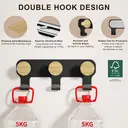 KAPANOU dual Coat Hooks Wall Mounted 2 Pack 6 Hooks， Vintage Brown Rubberwood Coat Rack with Sturdy Black Metal Hanger for Jackets， Towels Or Hats， Decorative Hooks for Bathroom， Bedroom， Entryway, New Year Sale , Top gift picks image 1