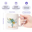 Alphynix 1 Mug céramique blanc 33cl avec design détaillé de libellule & fleurs et citation manuscrite, cadeau d'anniversaire attentionné,Le cadeau de la saint-valentin, cadeau d’anniversaire image 7