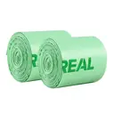 VIVREAL Sac poubelle biodégradable - vert 10 L (100 pièces) | Double certification TÜV et BPP, ultra résistant, anti-fuite, matériau en amidon de maïs respectueux de l’environnement image 0