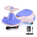 Neuleb Voiture électrique 12 V avec pédale, batterie rechargeable, trottinette 2-en-1, 3 vitesses, vitesse max. 5 km/h, anti-basculement, haut-parleur musical et roues lumineuses, charge max. 72 kg, cadeau pour enfants dès 3 ans, Purplr image 1