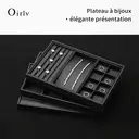 Oirlv Plateau de Présentation et de Rangement pour Bijoux, Inserts Empilables en Similicuir de Luxe, Boîte à Bijoux pour Tiroir Homme Femme, Pour Bagues, Boucles d’Oreilles et Colliers, Taille 35×24×3cm image 2