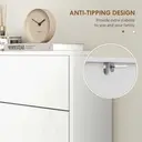 HOMCOM Narrow Shoe Cabinet with 3 Flip Doors for 12 Pairs of Shoes, Slim Shoe Storage Cabinet with Adjustable Shelves for Hallway, Entryway, White image 7