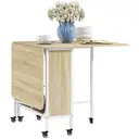 HOMCOM Dining Table Foldable Portable Oak Effect/White image 2