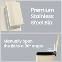 SONGMICSHOME  20L Trash Can, Kitchen Garbage Can, Soft Close and Stays Open, Sand Beige image 6