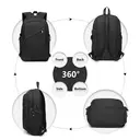 Kono Anti-Theft Water-Resistant Laptop Backpack with USB Charging Port, Travel Business School Bag for 15.6-inch Laptops (Black) image 2