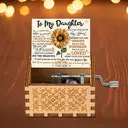 Alphynix 1pc Encouragement Music Box for Daughter, Features "Be a Sunflower" Quote and Motivational Messages, Hand-Cranked Wooden Gift from Mother image 1