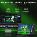 UPERFECT Portable Monitor 15.6", 100% sRGB Laptop Monitor, Built-in Adjustment Stand Speaker VESA, HDTV USB-C Plug & Play Second Screen for Phone Game Console image 5