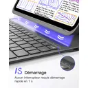 Inateck Étui Clavier iPad 10e/11e gén., Clavier Ultraléger avec Porte-Stylet pour iPad 11e (2025 11" A16)/10e (2022 10.9"), Air 11" M4/M3/M2 (2026/2025/2024), Air 5/4, Pro 11 4/3/2/1, AZERTY, AirTap Gris image 3