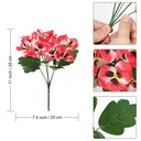 Yuejia 4Pcs 11in/28cmArtificial Pansies Flowers Outdoor Faux Flowers Plastic Plants Artificial Silk Flowers for Front Porch Garden Window Box Hanging Planter Decoration(red) image 9