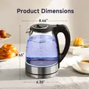 Cuisync 1.7L High Borosilicate Glass Electric Kettle, 2200W High Power Fast Boiling, 304 Stainless Steel Base, 360° Rotating Base, Household Electric Kettle (FY-788) image 8