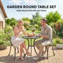Outsunny 3 Pcs Aluminium Bistro Set Garden Furniture Dining Table Chairs Outdoor Seat Patio Seater Brown image 5