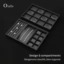 Oirlv Plateau de Présentation et de Rangement pour Bijoux, Inserts Empilables en Similicuir de Luxe, Boîte à Bijoux pour Tiroir Homme Femme, Pour Bagues, Boucles d’Oreilles et Colliers, Taille 35×24×3cm image 1
