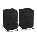 Ochama x SONGMICS Set of 2 Nightstands with Charging Station, Bedside Tables, Side End Tables with 3 Drawers, for Bedroom, Black image 0