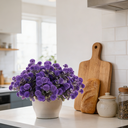 Yuejia 4Pcs 13.77in/35cmArtificial Billy Ball Flower Man Fake Plants Living Room Decoration Ornaments Desktop Fake Flowers(purple) image 4