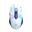 Rexsun Tri-Mode Gaming Mouse – 6D Buttons, 2.4G + Bluetooth + Wired, Adjustable DPI 800–3600, Type-C Charging, RGB Breathing Light, 300mAh Battery, White & Blue, X7 image 7