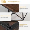 CLIPOP Square Coffee Table for Living Room, Industrial Wooden Sofa Side Table with Metal Frame, Centre Table 80x80x46cm Rustic Brown image 8