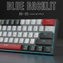 MageGee STAR 61 60% Wired Gaming Keyboard, QWERTY US layout, Compact Blue LED Backlit Wired Keyboard with Detachable USB Type-C Cable, Portable Full Keys Anti-ghosting Gaming Keyboard - Black & Grey/Blue Switch image 6