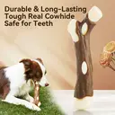Blinkit Branch-Shaped Dog Chew Toy, Cowhide and Nylon Durable Stick Toy for Aggressive Chewers (17.7×7.3×3.3cm) image 1