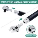 MoveCrab Clé dynamométrique numérique avec têtes interchangeables, réglage de précision de 6,8 à 135 Nm/5 à 99,6 pi-lb et embouts à cliquet et à fourche image 7