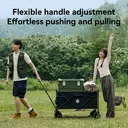 ochama Off-Road Tank Wheel Camping Wagon 150L Black Basic, 260kg Load Capacity, 300L Stackable Capacity, Dual Brake Explosion-Proof Wheels, Reinforced Carbon Steel Frame, Thickened PP Base Plate, For Camping, Picnics, Vending & Moving image 5