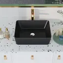 DeerValley Bathroom Sink Basin, Rectangular Bathroom Vessel Basin, Ceramic Cloakroom Hand Wash Basin for Bathroom 47.5 x 37.5 x 13cm image 1