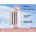 POWCAN by Meoky 40 oz Insulated Water Bottle with 2-in-1 Straw and Spout Lid, Keep Cold 24H, Leak-Proof, BPA-Free, Double Wall Stainless Steel Water Bottle for Sports, Gym, Travel, and School (Cotton Candy), New Year Sale , Top gift picks image 1