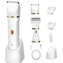 Sparoma 3-in-1 Women’s Grooming Kit – Rechargeable Shaver, Nose Hair & Body Hair Trimmer, IPX7 Waterproof, Rechargeable with Charging Dock, 3 Replacement Heads, TC-017, White image 0