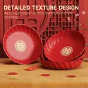 Vaisselle de Fête en Plastique Rouge, Incassable et Légère pour Réceptions, Repas de Famille et Occasions Spéciales  
Ensemble d’Assiettes Happy - 4 pièces, Matière PP, 25×25×5 cm/pièce image 2