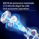 ochama Aspirateur balais filaire multifonction, 800 W, 1,1 L - Noir et bleu image 3