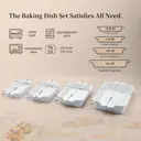Dafuceramic Casserole Dishes for Oven, Baking Dishes, Ceramic Bakeware Sets of 4, Rectangular Baking Pan Set with Handles for Baking, Casserole, Kitchen, Wedding Gift,White image 1