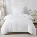 LeBonsoir White Bedding Duvet Cover Set，135x200cm/50x75cmx1 Breathable Durable Soft Comfy， with Zip， 2 Pieces， Includes 1 Duvet Cover & 2 Pillowcases，NO Comforter image 1